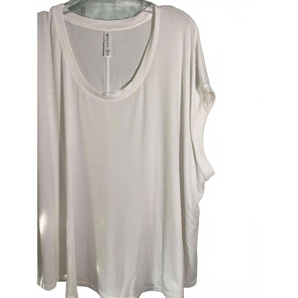 Athleta White Oversized Cropped Sleeveless T Shirt Size 3X - Picture 3 of 7